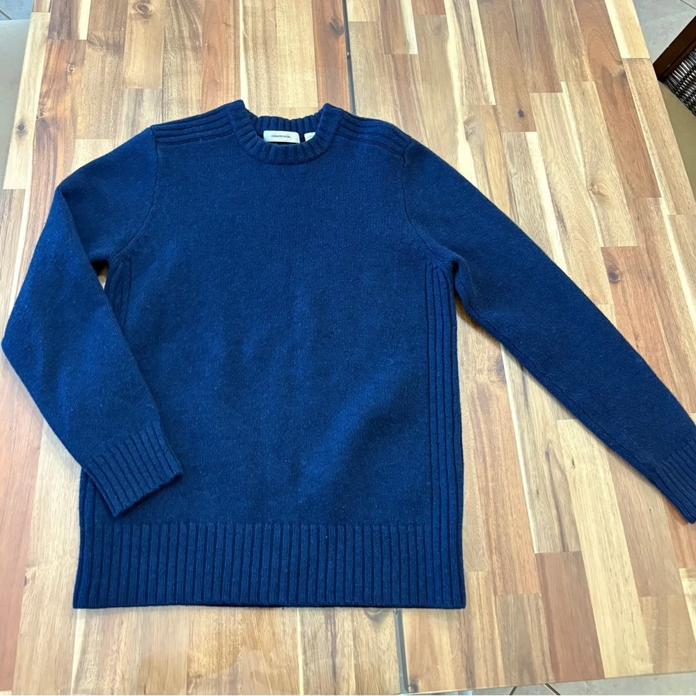 Sz M Country Road Men's Dark Blue Navy Crewneck Heavy Sweater 100% Lambswool